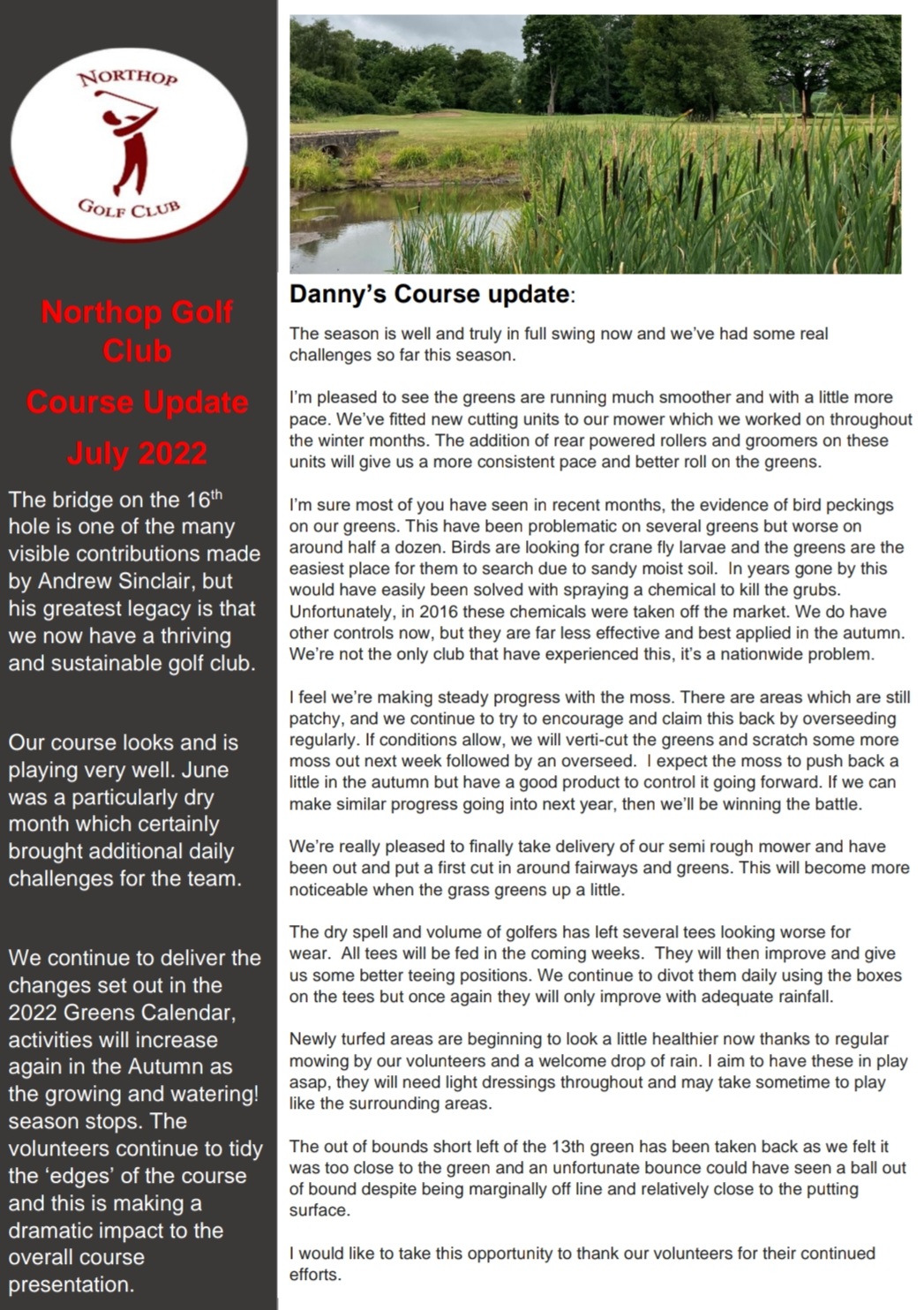 Course Newsletter - Northop Golf Club